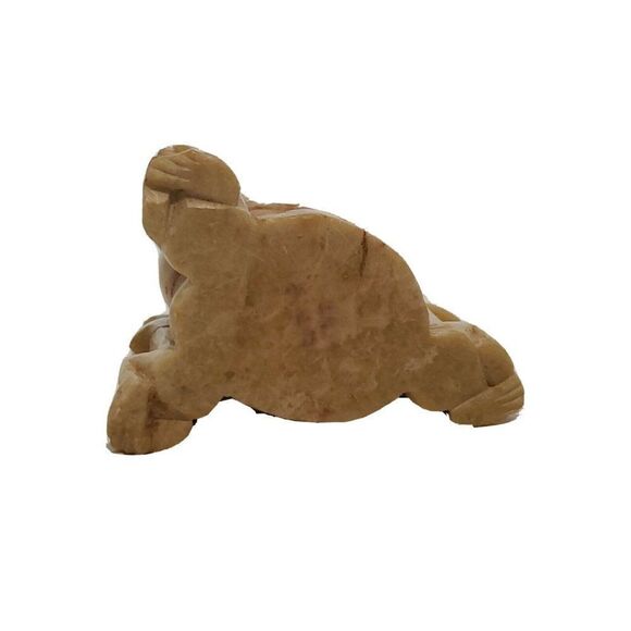 Vintage SoapStone Carved Vase See No Hear No Speak No Evil Monkeys Peeking 3" - Picture 7 of 7